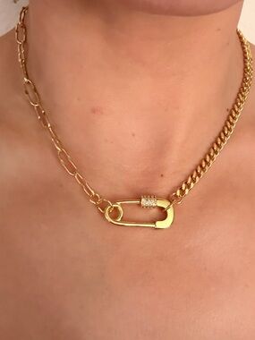 Gold Two-Tone Chain Link Necklace